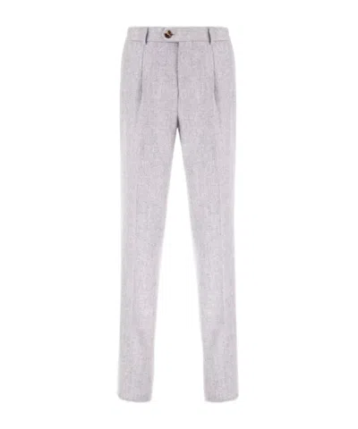 Brunello Cucinelli Wool Trousers With Pleated Front And Pockets