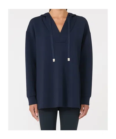 Weekend Max Mara Long Scuba Jersey Sweatshirt In Blue