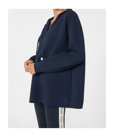 Weekend Max Mara Long Scuba Jersey Sweatshirt In Blue