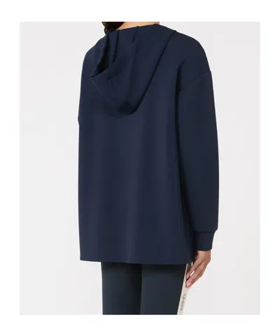 Weekend Max Mara Long Scuba Jersey Sweatshirt In Blue