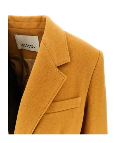 Isabel Marant L And Cashmere Long Coat In Gold