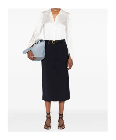 Peserico Belt-loops Midi Skirt In Black