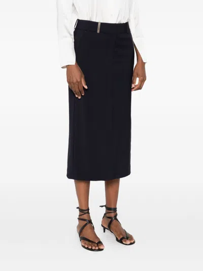 Peserico Belt-loops Midi Skirt In Black