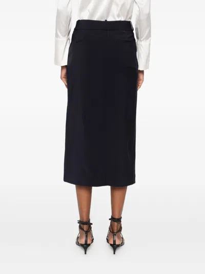 Peserico Belt-loops Midi Skirt In Black