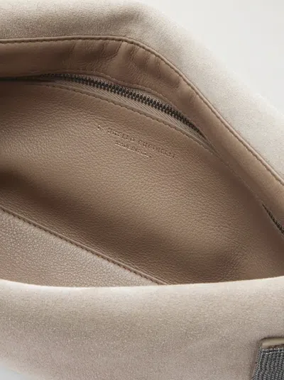 Brunello Cucinelli Women Suede Leather Clutch Bag