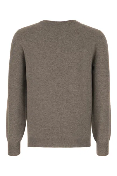 Brunello Cucinelli Crew Neck Knitwear Sweater In Brown