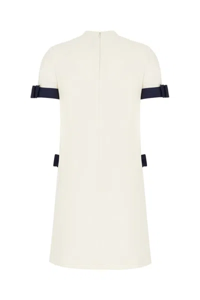Valentino Crepe Couture Bow-detail Minidress In White