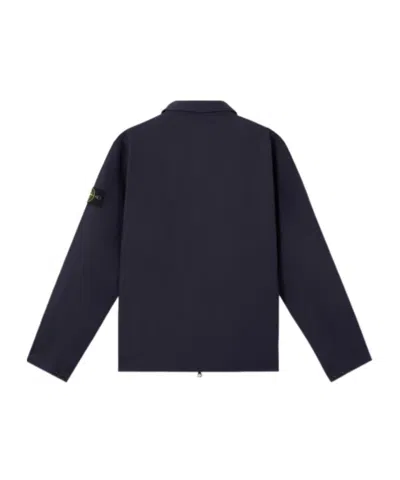 Stone Island Comfort-fit Overshirt With Gusseted Chest Pocket In Blue