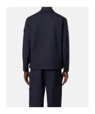 Stone Island Comfort-fit Overshirt With Gusseted Chest Pocket In Blue