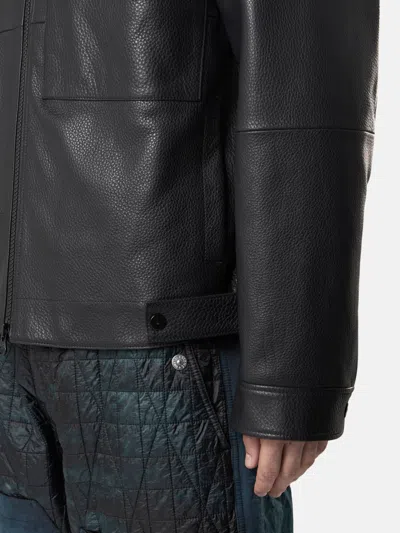 Stone Island Coach Jacket With Padded Lining And Snap Pockets In Black