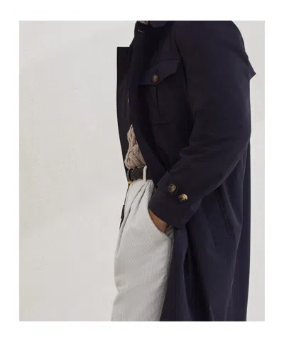 Brunello Cucinelli Long Sleeve Windbreaker In Blue