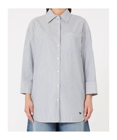 Weekend Max Mara Oversized Cotton Oxford Shirt In Blue