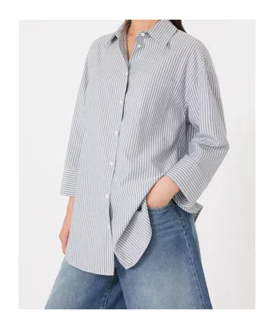 Weekend Max Mara Oversized Cotton Oxford Shirt In Blue
