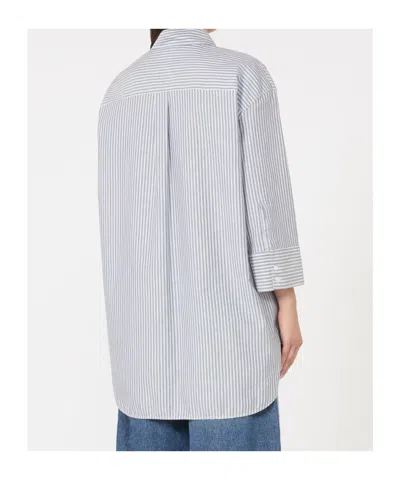 Weekend Max Mara Oversized Cotton Oxford Shirt In Blue