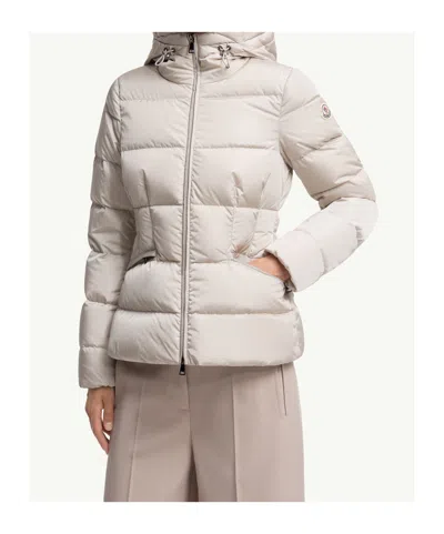 Moncler Long Sleeve Down Jacket In Neutral