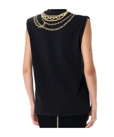 Balmain Chain Print Sleeveless Top