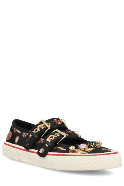 Valentino Dollyboard Leopard Printed Calf Hair Double-strap Sneakers In Multi