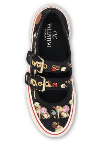 Valentino Dollyboard Leopard Printed Calf Hair Double-strap Sneakers In Multi