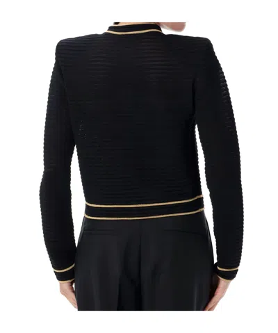 Balmain Long Sleeves Buttoned Knit Cardigan In Black