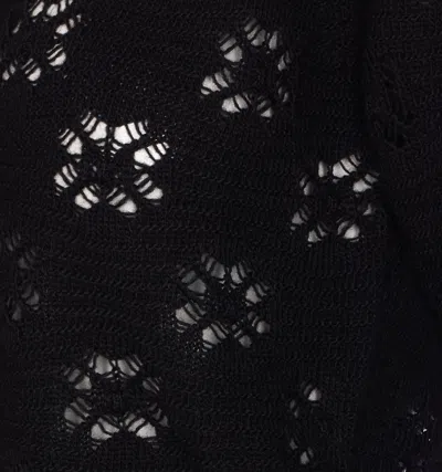 Twinset Open-knit V-neck Cardigan In Black