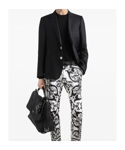 Dolce & Gabbana Linen Jacket Portofino Shape Rounded Lapels