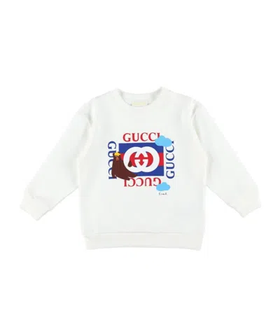 Gucci Printed-logo Sweatshirt In White