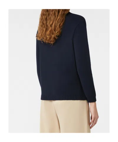 Weekend Max Mara Nespola Whale Embroidered Crewneck Sweater In Black