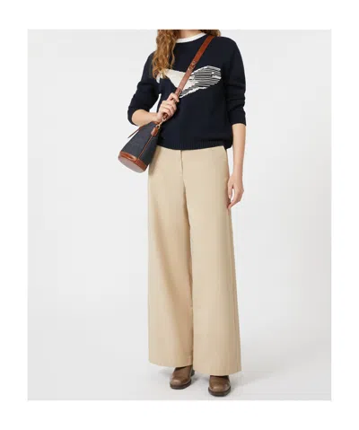 Weekend Max Mara Nespola Whale Embroidered Crewneck Sweater In Black