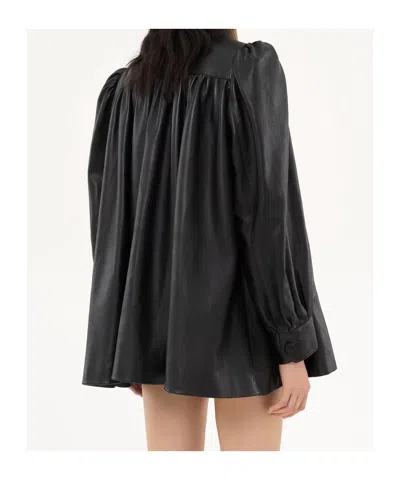 Chloé Puff-sleeve Plonge Leather Jacket In Black