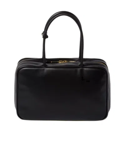 Miu Miu Black Bauletto Bag Zip Embossed Logo