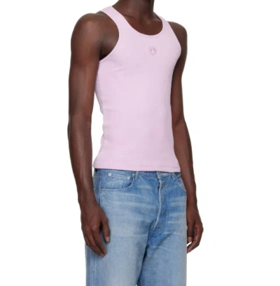 Marine Serre Elastic Ribbed Knitted Vest In Pink