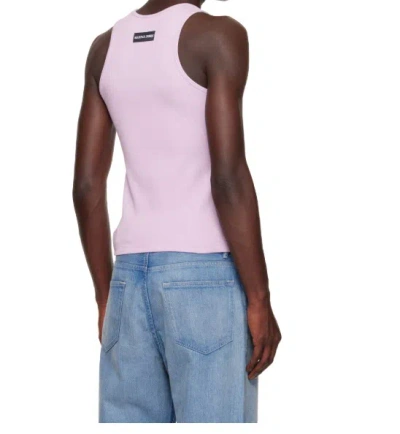 Marine Serre Elastic Ribbed Knitted Vest In Pink