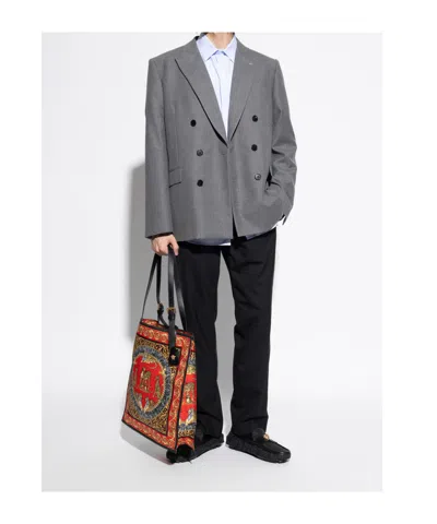 Versace Medusa-plaque Slip-on Loafers In Black