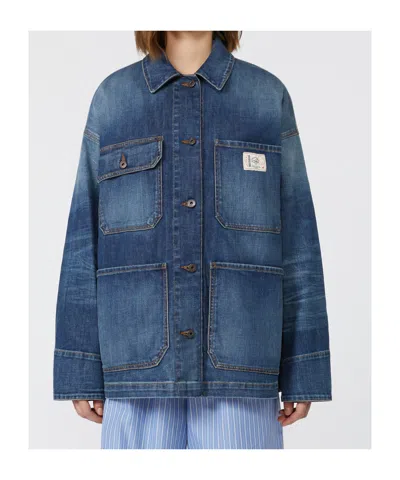 Max Mara Denim Workwear Jacket In Blue