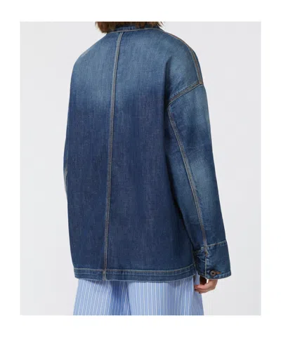 Max Mara Denim Workwear Jacket In Blue