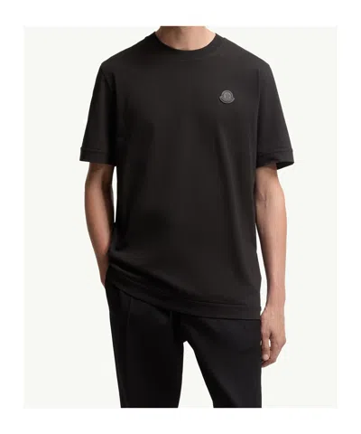 Moncler Logo Patch Crew Neck Short Sleeves T-shirt In Black