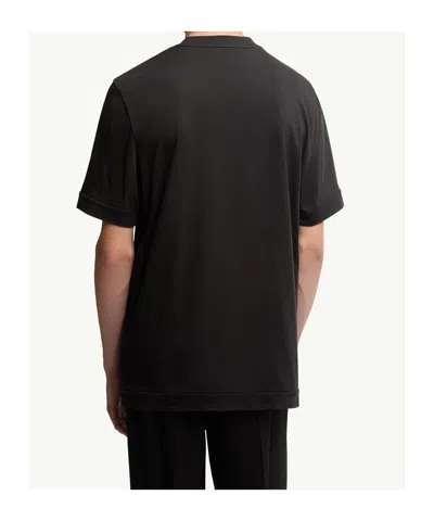 Moncler Logo Patch Crew Neck Short Sleeves T-shirt In Black