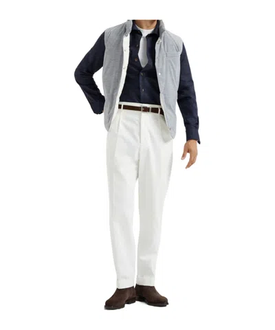 Brunello Cucinelli Hooded Down Vest In Gray