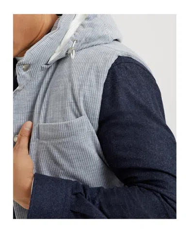 Brunello Cucinelli Hooded Down Vest In Gray