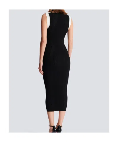 Balmain Sleeveless Torsade Knit Long Dress