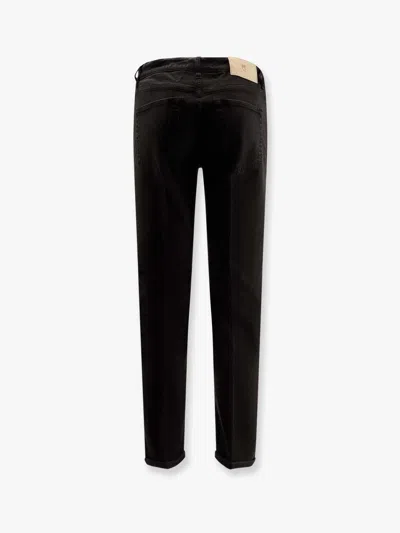 Pt Torino Denim Trousers With Belt Loops In Black