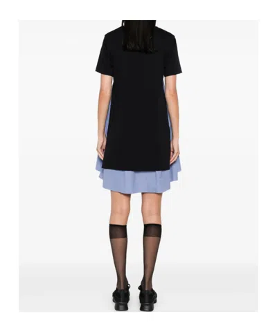Sacai Poplin X Cotton Jersey T-shirt In Black