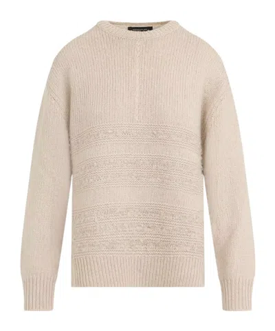 Fabiana Filippi Textured Knit Camel Sweater With Ribbed Edges