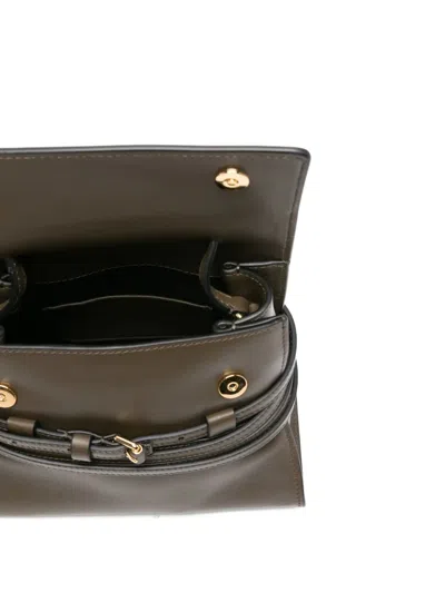Moschino Nappa Foresta Calfskin Top Handle Tote In Green
