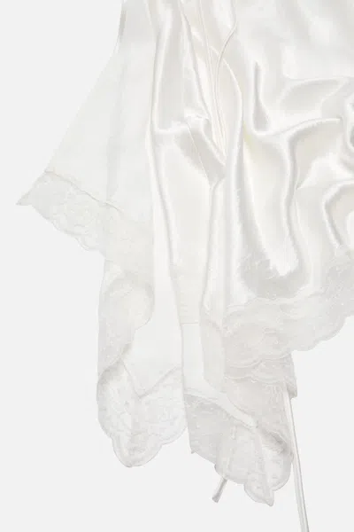 Acne Studios Satin Lace Dress In White