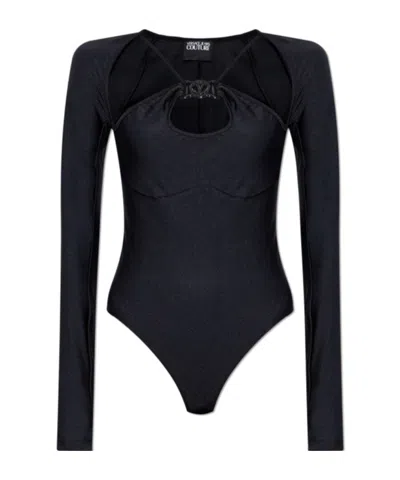 Versace Jeans Long-sleeved Jumpsuit In Black