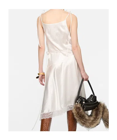 Acne Studios Satin Lace Dress In White