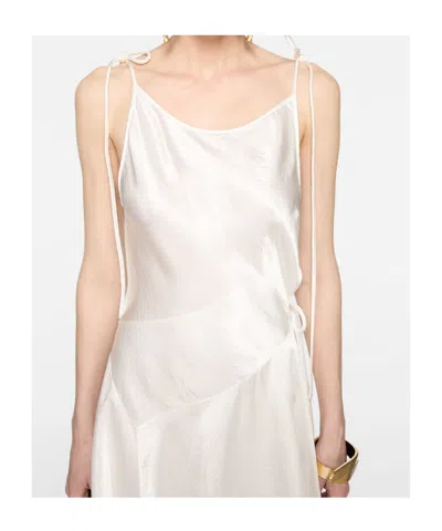 Acne Studios Satin Lace Dress In White