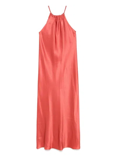 Antonelli Coral Silk Blended Midi Dress In Pink