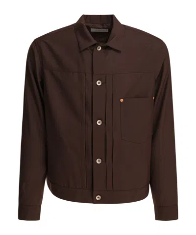 Sacai Tailored Jacket With Adjustable Back Strap In Brown